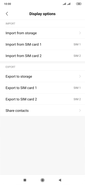 Press Import from ‹SIM card›.
