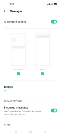 Press the indicator next to 