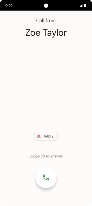 Press and drag the accept call icon upwards.