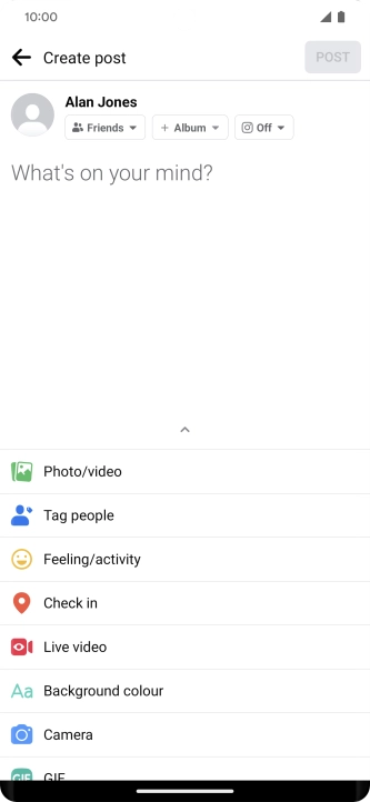 Press the text input field.