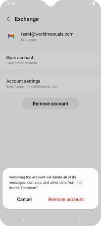 Press Remove account.