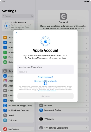 Press Password and key in the password for your Apple ID. Press Password and key in the password for your Apple ID.