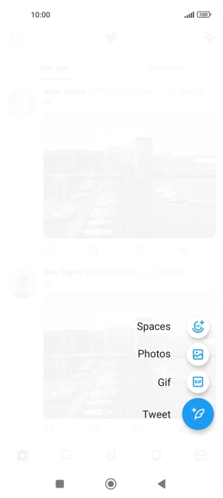 Press the new tweet icon.