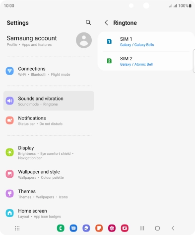 Press the required SIM. Press the required SIM.