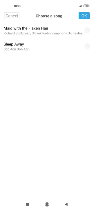 Press the required ring tone.