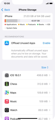 Press the required app.