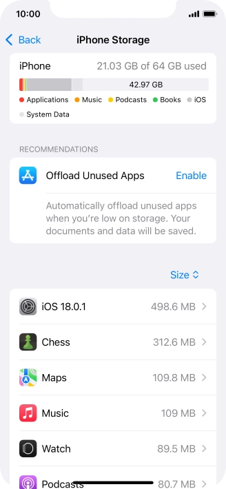 Press the required app.