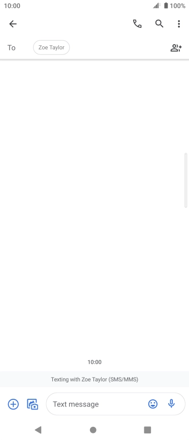 Press the text input field and write the text for your text message.