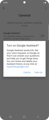 If you turn on the function, press TURN ON.
