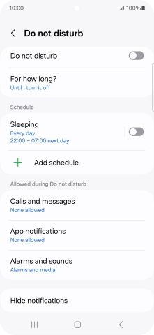 Press the indicator next to 