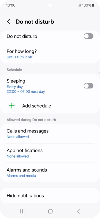Press the indicator next to 
