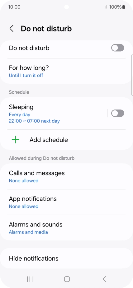 Press the indicator next to 