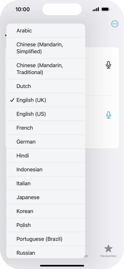 Press the required source language.