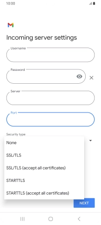 Press SSL/TLS. Press SSL/TLS.