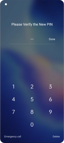 Key in the new PIN again and press Done.