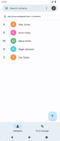 Press and hold the required contact.