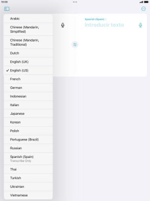 Press the required source language.