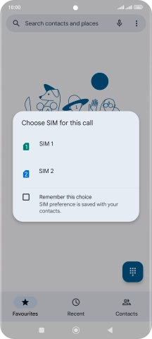 Press the required SIM.