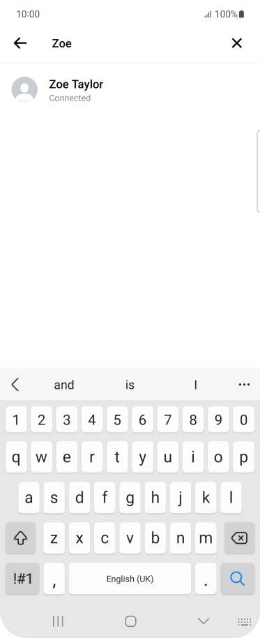 Press the required contact. Press the required contact.