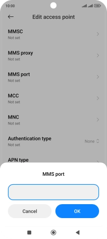 Key in 8799 and press OK.