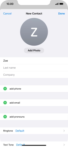 Press Last name and key in the last name.