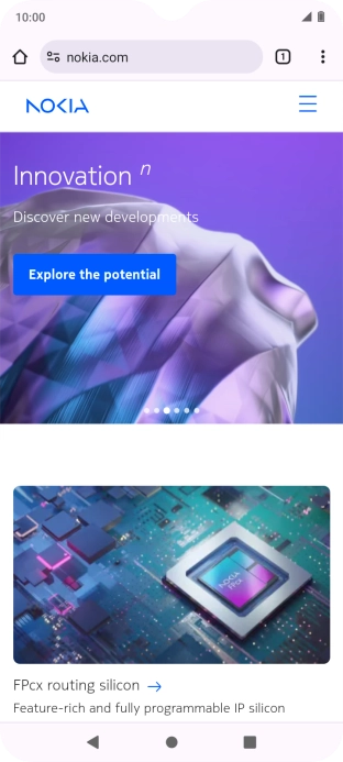 Press the menu icon.