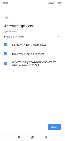 If this screen is displayed, you email account has been recognised and set up automatically. Follow the instructions on the screen to key in more information and finish setting up your phone.