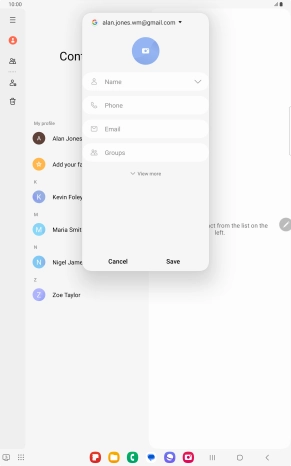 Press the address book drop down list.