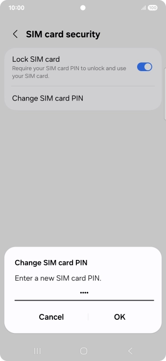 Key in a new four-digit PIN and press OK.