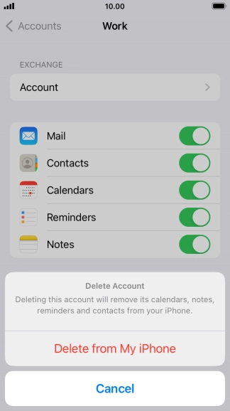 Press Delete from My iPhone.