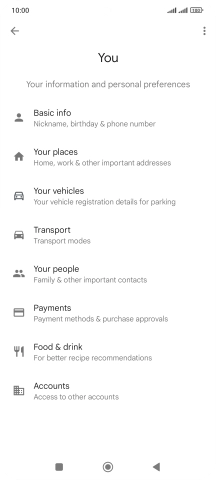 Press Basic info and follow the instructions on the screen to select phone owner settings.