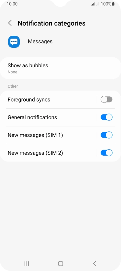 Press New messages next to the required SIM.