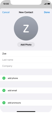 Press Last name and key in the last name.