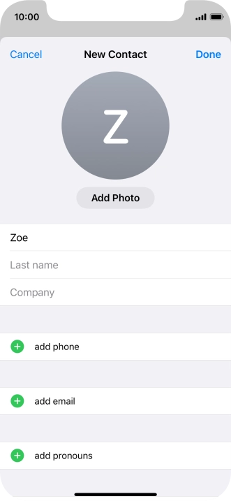 Press Last name and key in the last name.