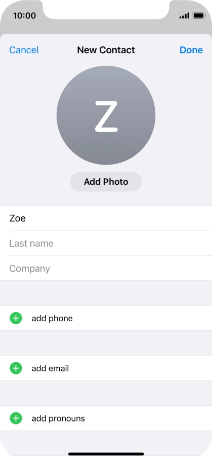 Press Last name and key in the last name.