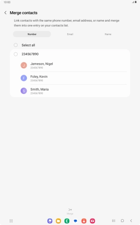 Press the field next to the required number.