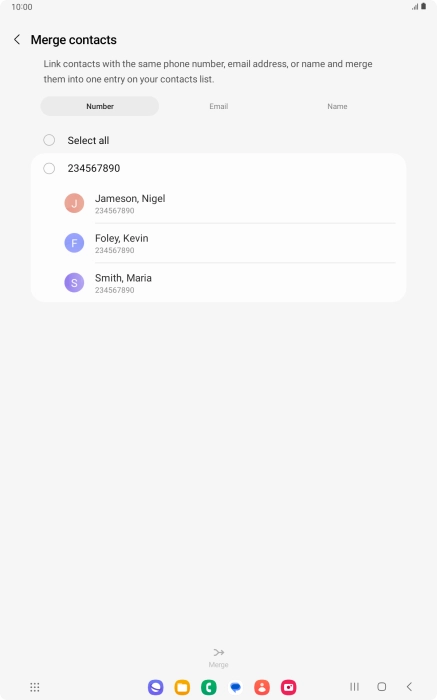 Press the field next to the required number.
