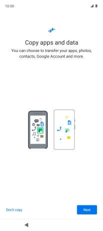 You can transfer the contents of another phone to your phone when it's activated for the first time and after a factory reset. When this screen is displayed, your phone is ready to transfer contents from another phone.
