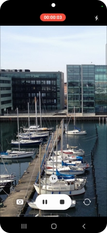 Press the stop icon to stop recording. Press the stop icon to stop recording.