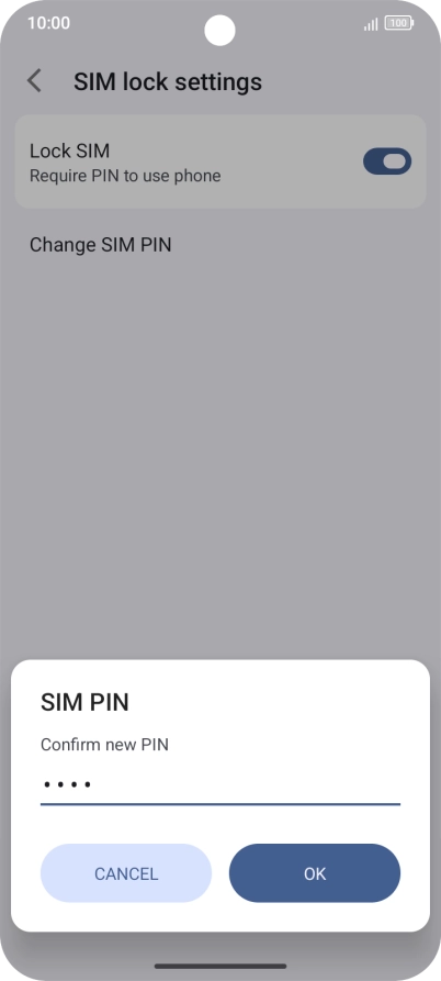 Key in the new PIN again and press OK. Key in the new PIN again and press OK.