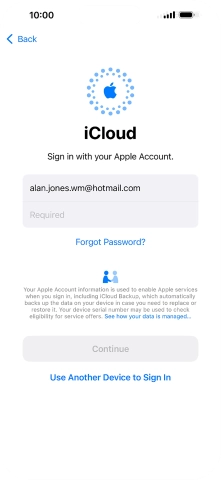Press Required and key in the password for your Apple ID.