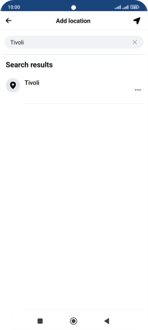 Press the required location.