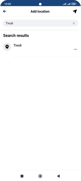 Press the required location.