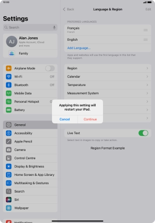 Press Continue. Press Continue.