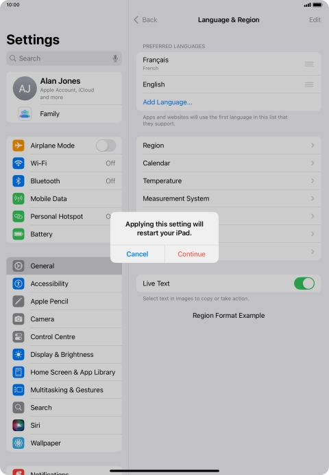 Press Continue. Press Continue.