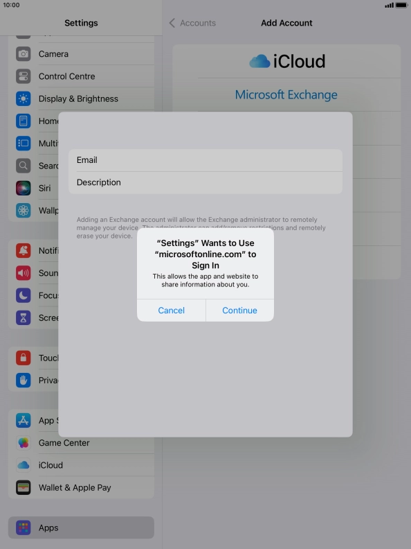 Press Continue. Press Continue.