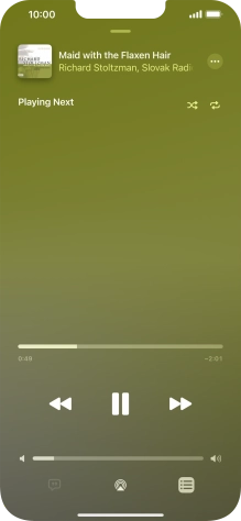 Press the shuffle icon to turn the function on or off. Press the shuffle icon to turn the function on or off.