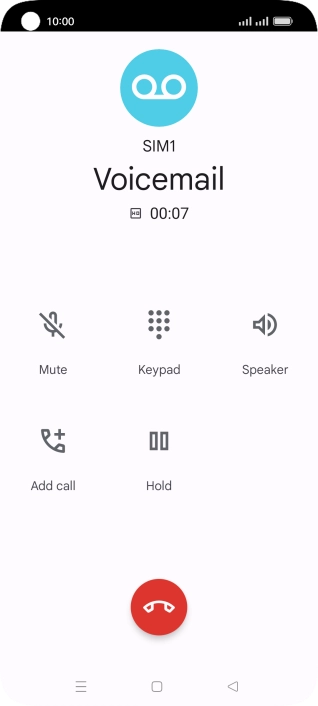Press the end call icon.