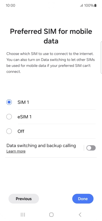 Press the required settings.
