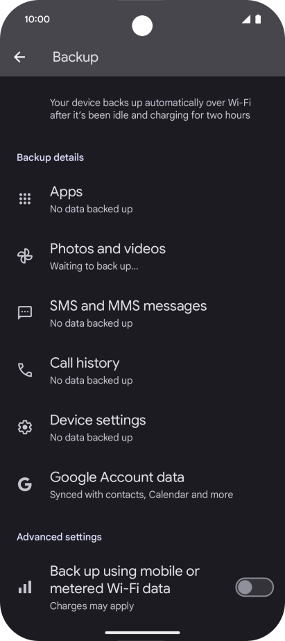 Press the indicator next to 